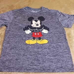 Disney Mickey Tee Shirt Short Sleeve Size S Color Grey Black and Red LIKE NEW